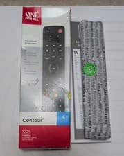 Image of One For All URC1240 Contour Universal 4 in 1 Remote Control - Black, box dameged