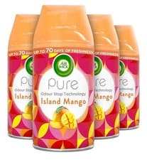 Image of Air Wick Automatic Air Freshener Freshmatic Spray Refills, Island Mango,4x250ml