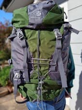 Image of Karrimor Skido 65L Hiking Rucksack Backpack – Green / Grey - Camping Bag