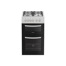 Image of Indesit 50cm Twin Cavity Gas Cooker - White ITG5GMW