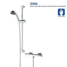 Image of BRISTAN COOL TOUCH REAR-FED EXPOSED CHROME THERMOSTATIC BAR MIXER SHOWER