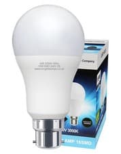 Image of 15W GLS LED Light Bulb B22 Bayonet Very Bright 15w = 135w Warm White A60