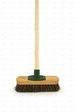 Image of 9" Deck Scrub Yard Scrubbing Brush Stiff Hard Bristle Outdoor Broom & Handle