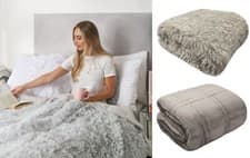 Image of Cuddle Velour WEIGHTED BLANKET Cosy Soft Warm Sensory Anxiety AUTISM Throw Grey