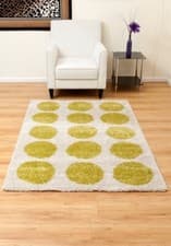 Image of Abacus-Modern Thick Rug Pattern-Beige with Green Dots 120x170cm-RUG072/170