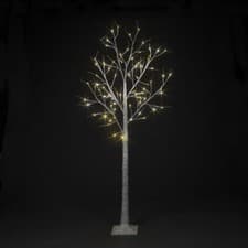 Image of Outdoor 4ft, 6ft, 8ft Birch Christmas Twig Tree Pre Lit Ice Warm White Multi LED