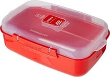 Image of Sistema 1.25L Rectangle Microwave Container, Steam Release Vent, BPA-Free, Red