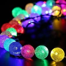 Image of LED Ball Solar Light Party Fairy Outdoor Retro Ball String Lights Patio Garden
