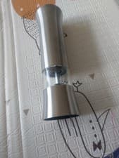 Image of stainless steel electric salt or pepper mill.
