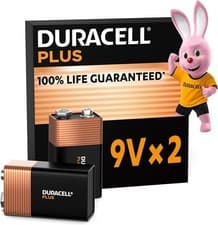 Image of Duracell Plus 9V Alkaline Batteries 2Pack-6LR61 MN1604 Block Battery-LongLasting