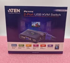Image of NEW Aten Dual-Port USB VGA/Audio Cable KVM Switch 1.8m CS62US