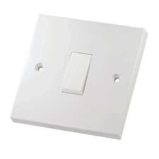 Image of 10 PACK Switch White Single Light 1 Gang Way 8.5cm Square 10 Amp Selectric LG201