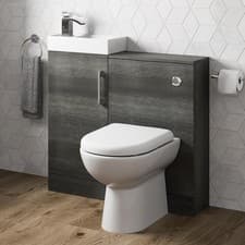 Image of Bathroom Basin Sink Vanity Toilet Concealed Cistern Unit White Grey Charcoal