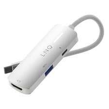 Image of LinQ Hub 3-in-1 HDMI USB-C Power Delivery 140W 5Gbps, Grey