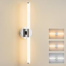 Image of Actask Wall Lights Chrome LED Wall Sconce Light 360° Full Lighting 57CM 3CCT 8W