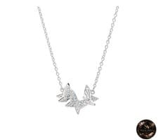 Image of Swarovski necklace for women Lilia butterfly design blue silver 5662181