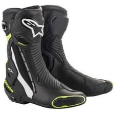 Image of Alpinestars SMX Plus V2 Sports Boots - Black / White / Yellow Fluo