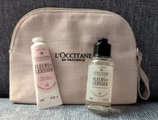 Image of BNWT L'OCCITANE EN PROVENCE GIFT SET: W/ LINEN LOOK POUCH; HAND CREAM; SHOWERGEL