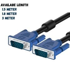 Image of VGA Cable MALE TO MALE 15 PIN PC MONITOR TV LCD PLASMA HD SVGA LEAD
