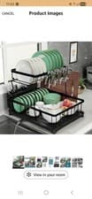 Image of Brand New In Black , Two Tier Dish Drying Rack. Metal