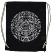 Image of AZTEC MANDALA Drawstring Bag Indians American Mayans Maya Sign Calendar Mexico