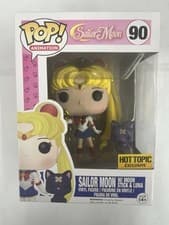 Image of Sailor Moon W/Moon Stick & Luna #90 Hot Topic Exclusive Vaulted/Retired Funko