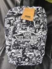 Image of Vans Off The Wall Old School Classic Large Backpack Cartoon Black/White [New]