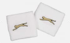 Image of Slazenger GLOBO Wristband Sweatband White/ Gold - 2 Pairs
