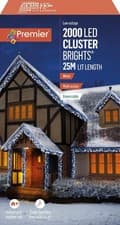 Image of Premier Decorations 2000 LED Cluster Lights with Timer - White