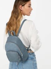Image of MONSOON Accessorize Small BACKPACK MUTI ZIPS Women’s Baby blue Faux Leather
