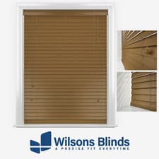 Image of Wooden Venetian Blind - Real Wood - Oak - Fully Made To Measure - 50mm Slats