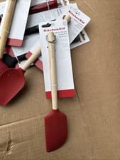 Image of KitchenAid Birchwood Scraper Spatula with Silicone Head Red