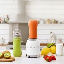 Image of Smeg 50’s Style Mini Blender & Smoothie Maker - White - PBF01WHUK PBF01WHUK