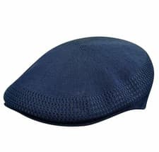 Image of KANGOL Hat 504 Tropic Ventair Summer Flat Cap 0290BC Navy Blue Sizes: S - XL