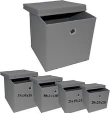 Image of Foldable Storage Boxes with Lid Collapsible Home Clothes Organizer Fabric Cube