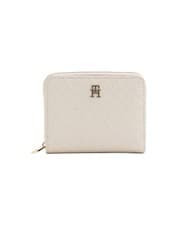 Image of [Tommy Hilfiger] Icon Monogram Medium Zip Around Wallet AW18474 FREE Ivory AEO