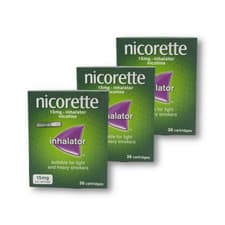 Image of Nicorette 15mg Inhalator 36 Cartridges x 3 Quit Smoking Aid