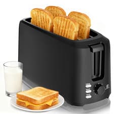 Image of SUPERLEX 4 Slice Toaster, Reheat/Defrost/Cancel, 7 Browning Levels w/ Crumb Tray