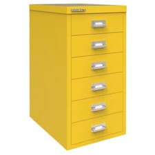 Image of Bisley Steel Office Home Filing Cabinet 6 Metal Drawers A4 Size Various Colours
