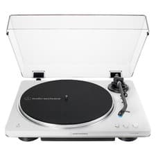 Image of Audio-Technica AT-LP70XBT Bluetooth Turntable Record Player - White/Silver