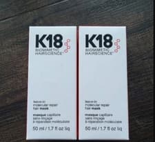 Image of 2X 50ml K18 Leave-In Molecular Repair Hair Mask Conditioner For All Hair Types