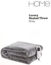 Image of Electric Heated Throw Blanket Grey Soft Fleece 6 Heat Settings 130W 160x130cm