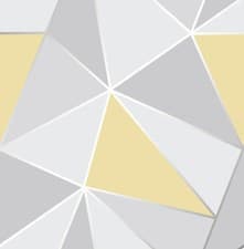 Image of Geometric Wallpaper 3D Apex Triangle Modern Futuristic Grey Yellow Fine Decor