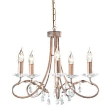 Image of 5 Bulb Chandelier Hanging Pendant LIght Silver/Gold LED E14 60W Bulb