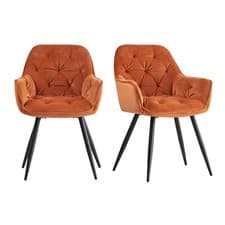 Image of 1/2X Dining Chairs Velvet Padded Seat Metal Legs Kitchen Chair Home Office Set