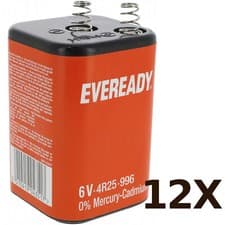 Image of 12X EVER READY PJ996 / 4R25 6V ZINC BATTERY USED FOR TORCHES / LIGHTING ETC