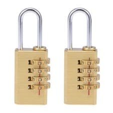 Image of 2pcs 4 Digit Combination Padlock Brass Lock 3mm Shackle 21mm Body Width