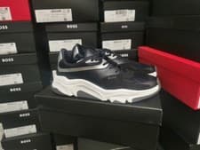 Image of Hugo boss mens asher_Runn trainers size 10 Dark blue brand new boxed rrp£179