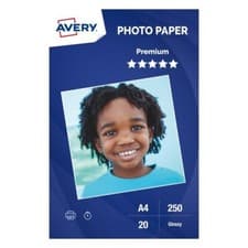 Image of Avery Premium Glossy Photo Paper 250g/m, A4, 20 sheets, White