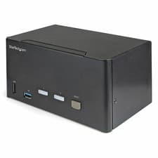 Image of StarTech.com 2 Port Triple Monitor DisplayPort KVM Switch - 4K 60Hz UHD HDR - De